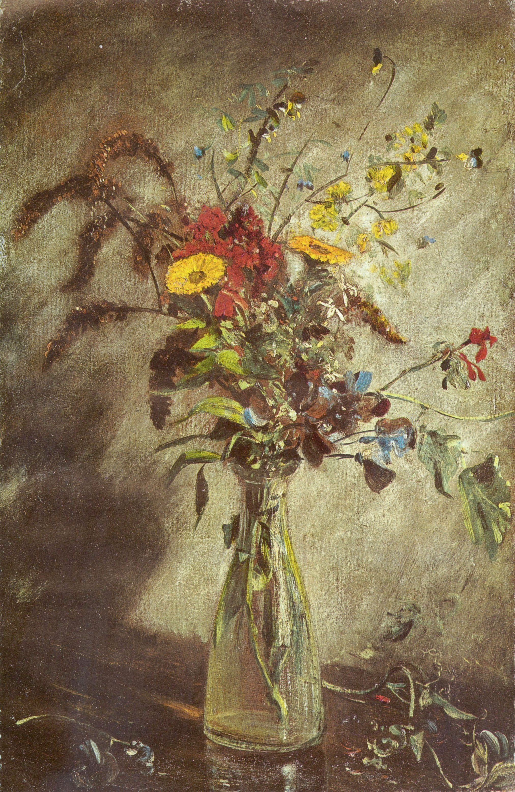 John Constable: Blumen in einer Glasvase, Studie