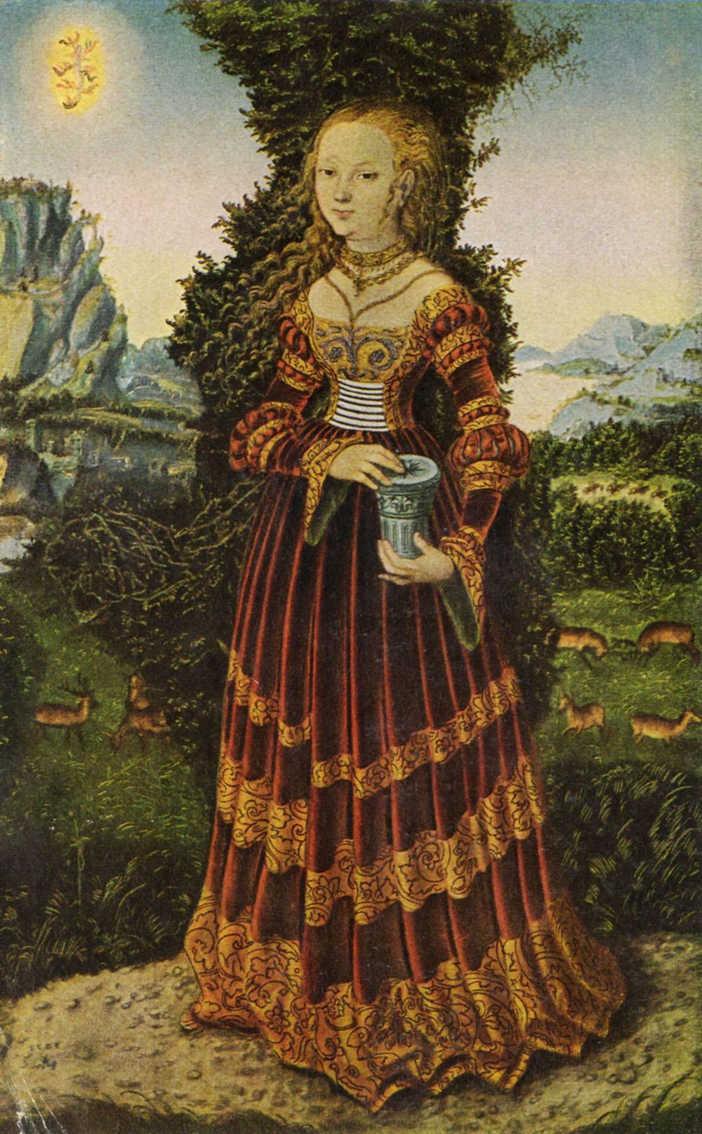 Lucas Cranach d. .: Portrt einer schsischen Edeldame als Maria Magdalena
