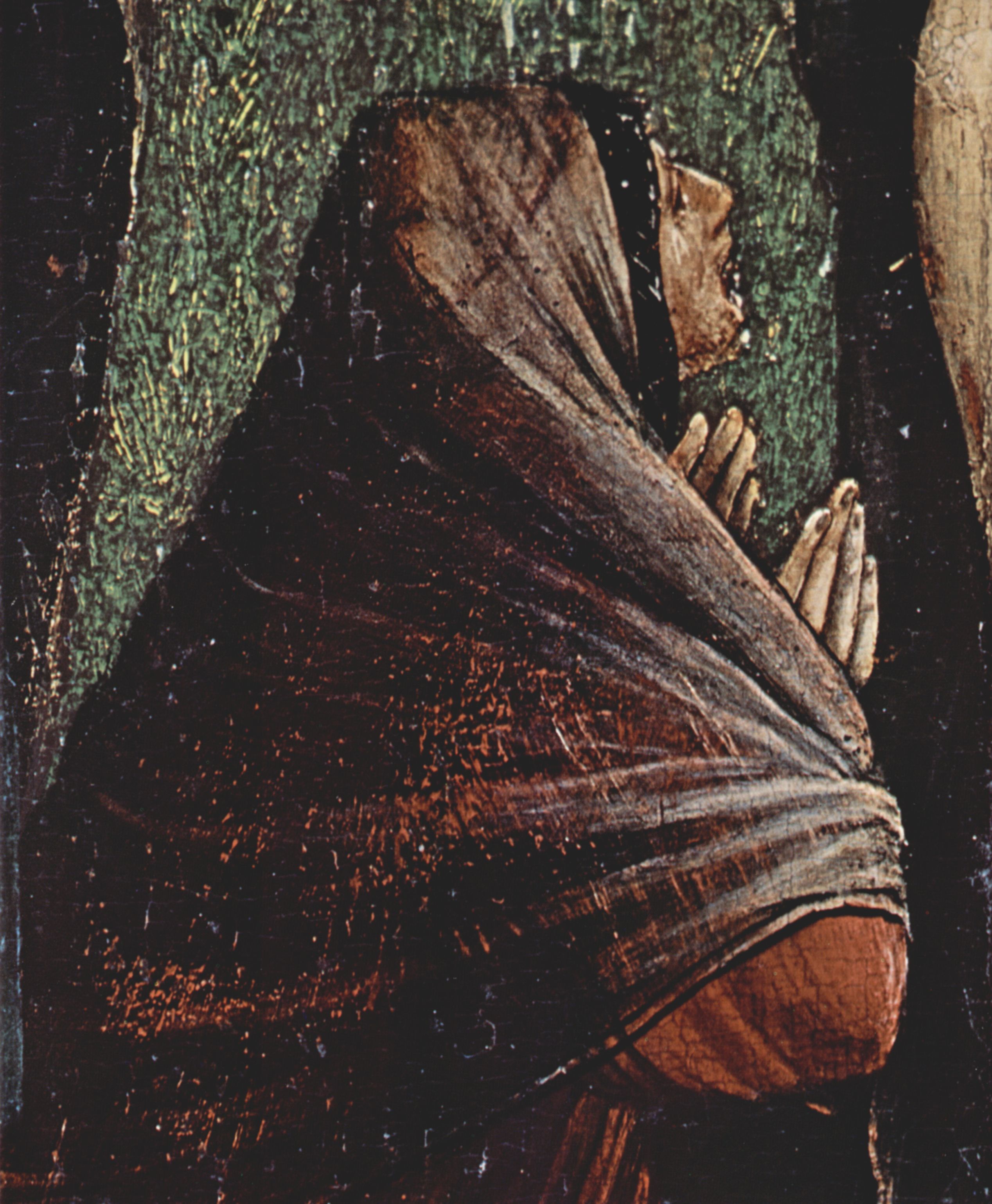 Mathis Gothart Grnewald: Die kleine Kreuzigung, Szene: Christus am Kreuz, Maria, Maria Magdalena und Hl. Johannes, Detail: Hl. Maria Magdalena