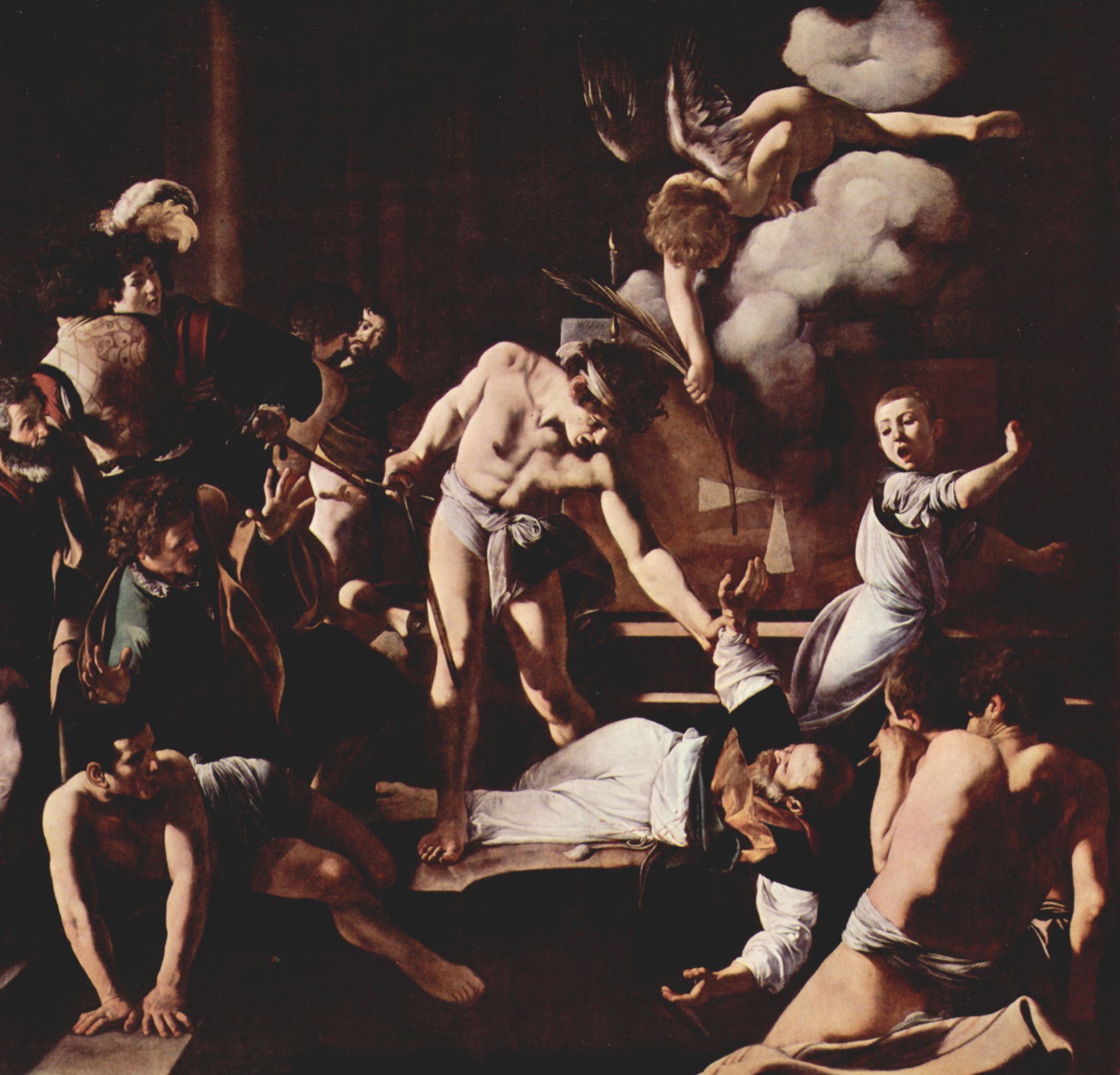 Michelangelo Caravaggio: Gemlde der Contarelli-Kapelle in San Luigi di Francesi in Rom, Szene:  Martyrium des Hl. Matthus