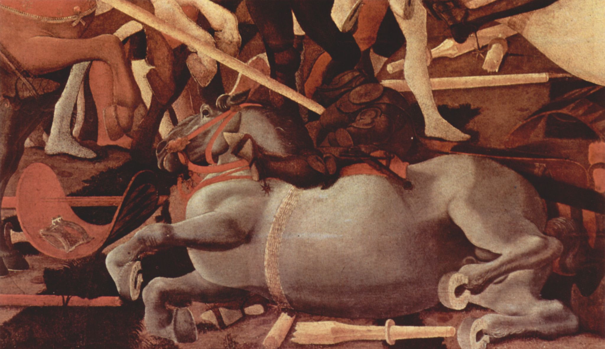 Paolo Uccello: Drei Gemlde zur Schlacht von Romano fr den Medici-Palast in Florenz, Szene: Der Sieg ber Bernardino della Ciarda, Detail