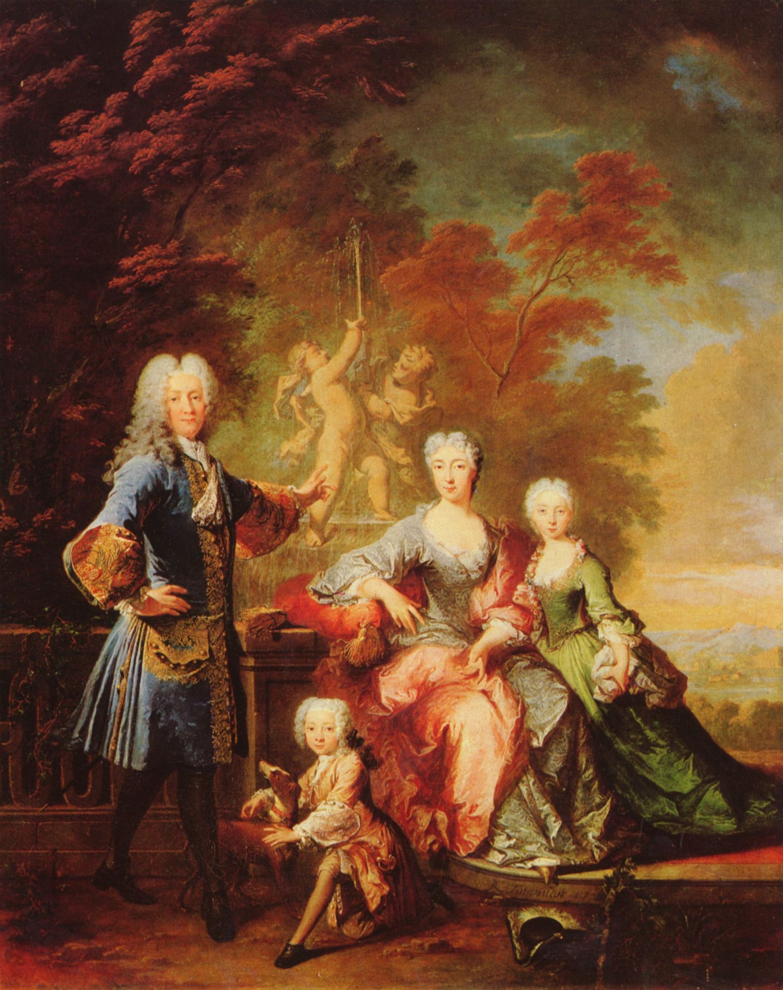 Robert Tournires: Portrt des Ferdinand Adolf, Graf von Plettenberg und seiner Familie