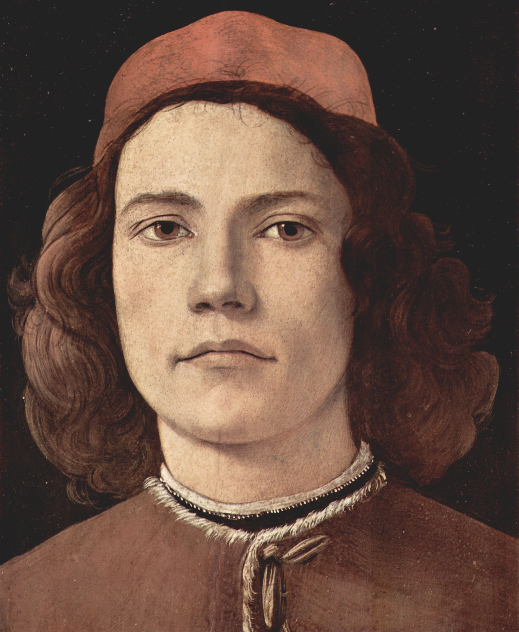 Sandro Botticelli: Portrt eines jungen Mannes, Detail