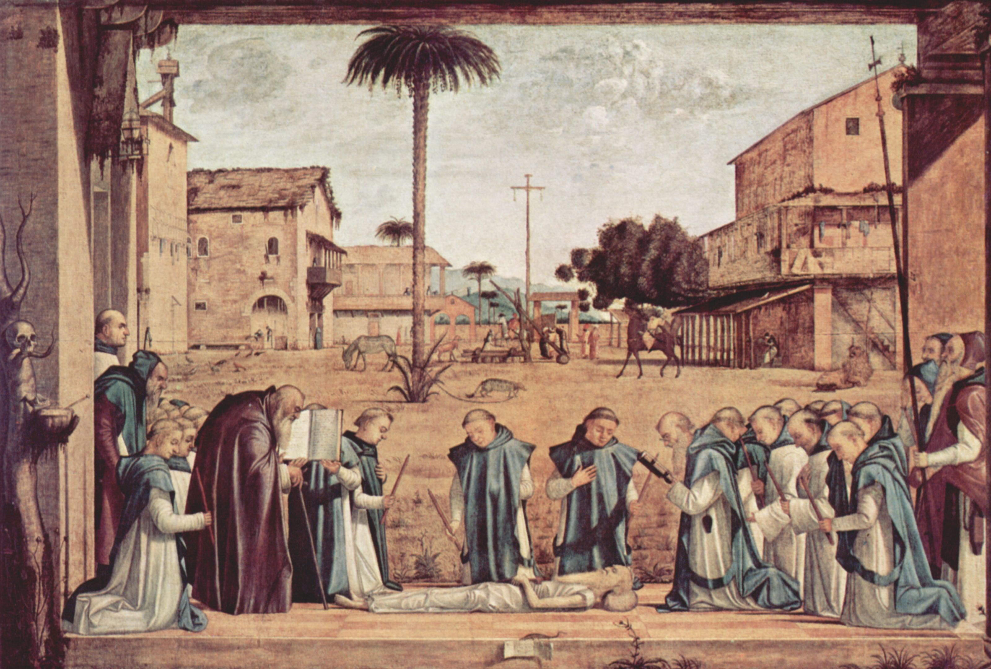 Vittore Carpaccio: Gemldezyklus der Kapelle der Scuola di San Giorgio degli Schiavoni, Szene: Begrbnis des Hl. Hieronymus
