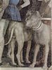 Andrea Mantegna: Freskenzyklus in der Camera degli Sposi im Palazzo Duccale in Mantua, Szene: Wartende Reitknechte, Detail: Hunde