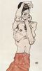 Egon Schiele: Männlicher Akt mit rotem Tuch