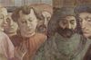 Filippino Lippi: Freskenzyklus der Brancacci-Kapelle in Santa Maria del Carmine in Florenz, Szenen aus dem Leben Petri, Szene: Erweckung des Sohnes des Theophilus, Fürst von Antiochien, Detail: Zuschauer