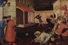 Fra Angelico: Tabernakel der Flachsweber-Zunft von Florenz, rechte Predellatafel, Szene: Martyrium des Hl. Markus