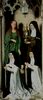 Hans Memling: Triptychon der Mystischen Hochzeit der Hl. Katharina von Alexandrien, rechter Auenflgel: Stifterinnen Agnes Casembrood und Clara van Hulsen, mit der Hl. Agnes und der Hl. Clara
