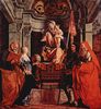 Lorenzo Lotto: Altar der Santa Cristina al Tiverone, Haupttafel: Thronende Madonna, Hl. Petrus, Hl. Christina von Bolsena, Hl. Liberalis und Hl. Hieronymus