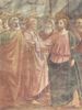 Masaccio: Freskenzyklus der Brancacci-Kapelle in Santa Maria del Carmine in Florenz, Szenen aus dem Leben Petri, Szene: Der Zinsgroschen, Detail: Petrus und Christus