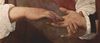 Michelangelo Caravaggio: Die Wahrsagerin, Detail: Hnde (der Raub des Ringes)