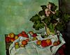 Paul Cézanne: Stilleben, Geranienstock mit Früchten Paul Cézanne: Stilleben, Geranienstock mit Früchten