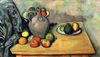 Paul Cézanne: Stilleben, Krug und Früchte auf einem Tisch Paul Cézanne: Stilleben, Krug und Früchte auf einem Tisch