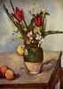 Paul Cézanne: Stilleben, Tulpen und Äpfel Paul Cézanne: Stilleben, Tulpen und Äpfel