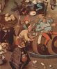 Pieter Bruegel d. .: Serie der sogenannten bilderbogenartigen Gemlde, Szene: Streit des Karnevals mit der Fastenzeit, Detail