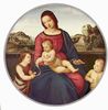 Raffael: Madonna Terranuova, Szene: Maria mit Christuskind und zwei Heiligen, Tondo Raffael: Madonna Terranuova, Szene: Maria mit Christuskind und zwei Heiligen, Tondo