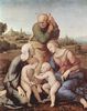Raffael: Sacra Familia Canigiani, Szene: Heilige Familie mit Hl. Elisabeth und Hl. Johannes dem Täufer Raffael: Sacra Familia Canigiani, Szene: Heilige Familie mit Hl. Elisabeth und Hl. Johannes dem Täufer