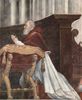 Raffael: Stanza di Eliodoro im Vatikan für Papst Julius II., Wandfresko, Szene: Messe von Bolsena, Detail Raffael: Stanza di Eliodoro im Vatikan für Papst Julius II., Wandfresko, Szene: Messe von Bolsena, Detail