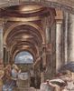 Raffael: Stanza di Eliodoro im Vatikan für Papst Julius II., Wandfresko, Szene: Vertreibung des Heliodor aus dem Tempel in Jerusalem, Detail Raffael: Stanza di Eliodoro im Vatikan für Papst Julius II., Wandfresko, Szene: Vertreibung des Heliodor aus dem Tempel in Jerusalem, Detail