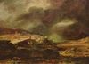 Rembrandt Harmensz. van Rijn: Stadt auf einem Hgel bei strmischem Wetter